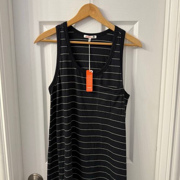 Women's Anthropologie Sundry Stripe Tank Dress Pom Pom Hem Size 1 (Small) - Picture 3 of 4